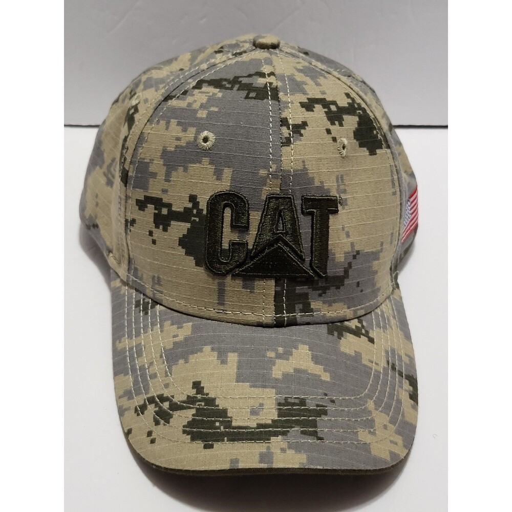 Caterpillar CAT Digital Camo Trucker Hat Grey Mesh Adjustable